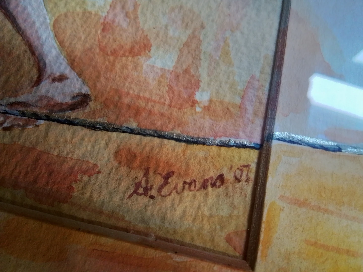 watercolor painting on paper by English Artist A.E. Evans 1907 - photo 4