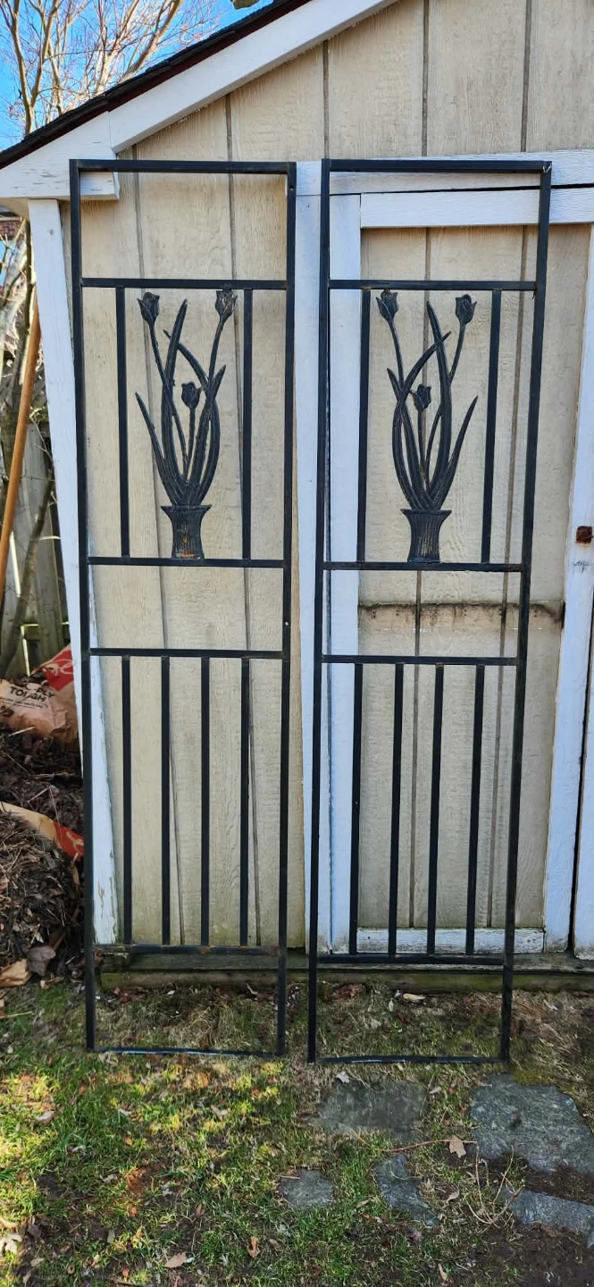 Vintage Metal Grates with Floral Design