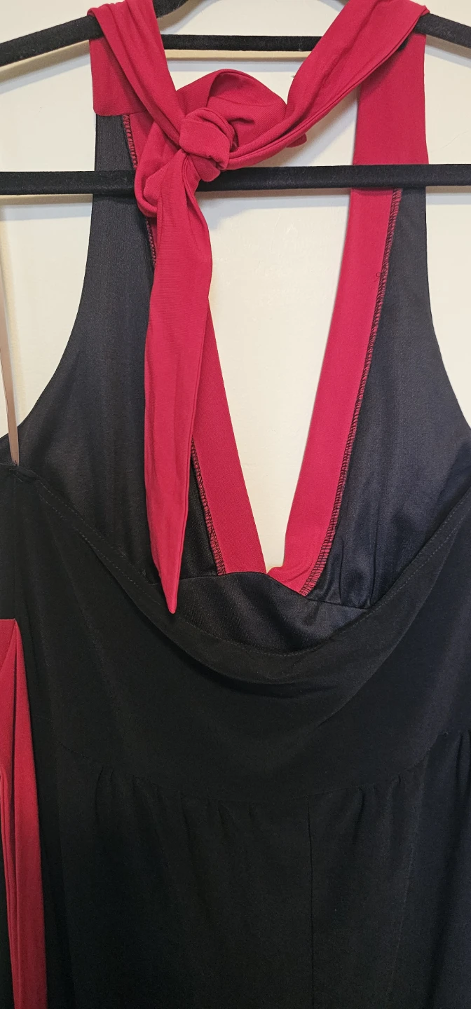Black and Red Halter Dress - photo 4