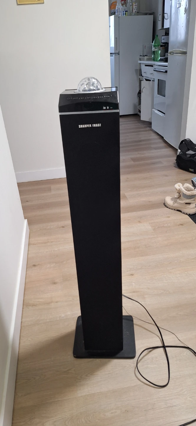 Sharper Image Tower Speaker with Disco Ball Light