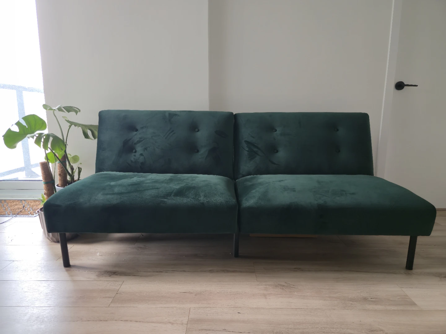 Green Velvet Loveseat/Sofa Bed