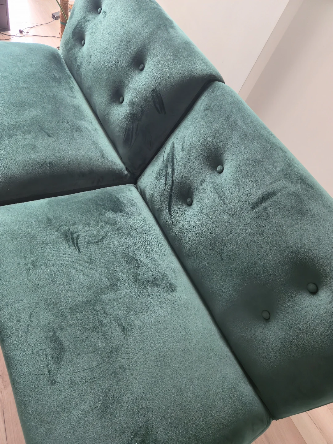Green Velvet Loveseat/Sofa Bed - photo 2