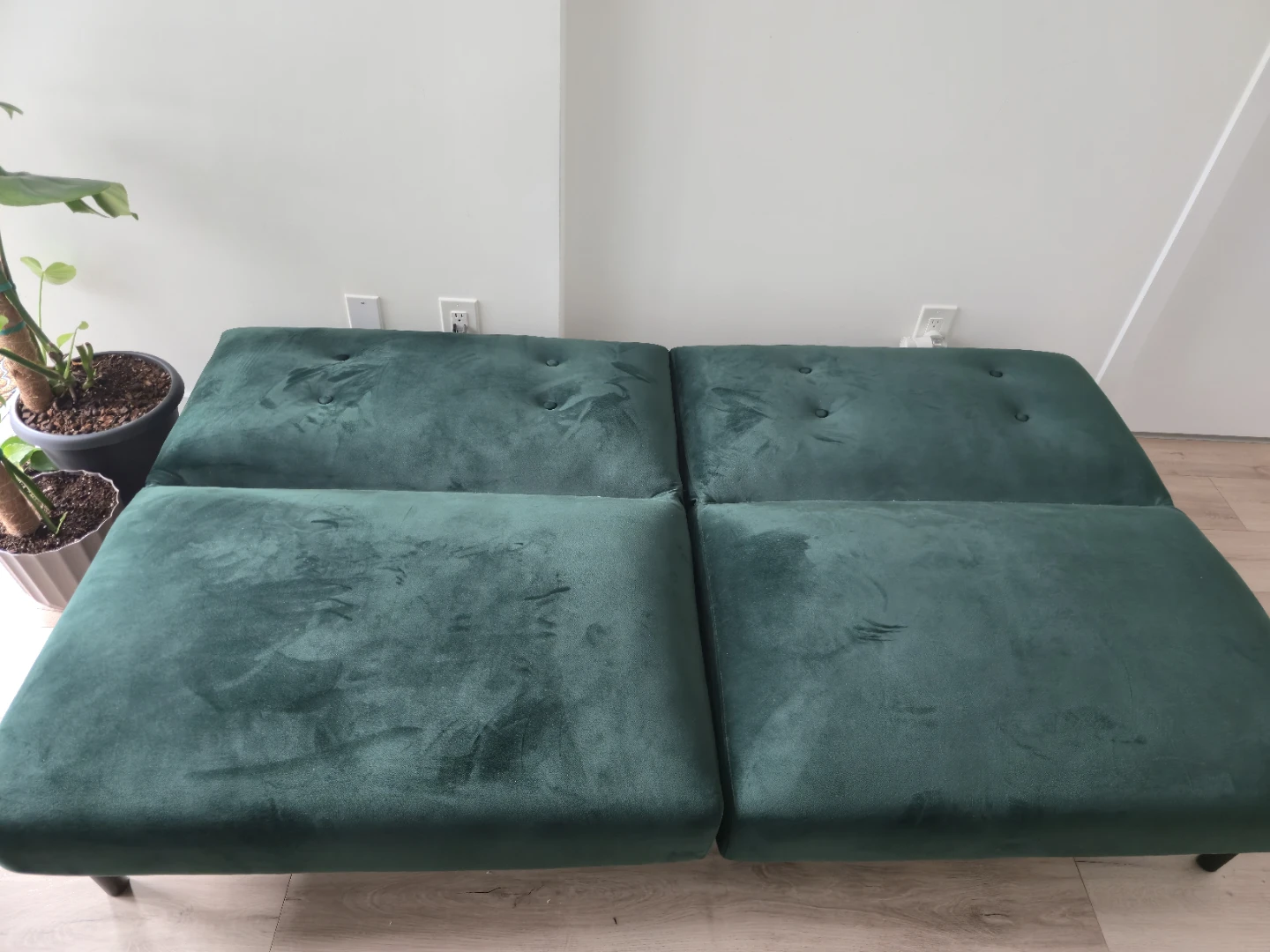 Green Velvet Loveseat/Sofa Bed - photo 5