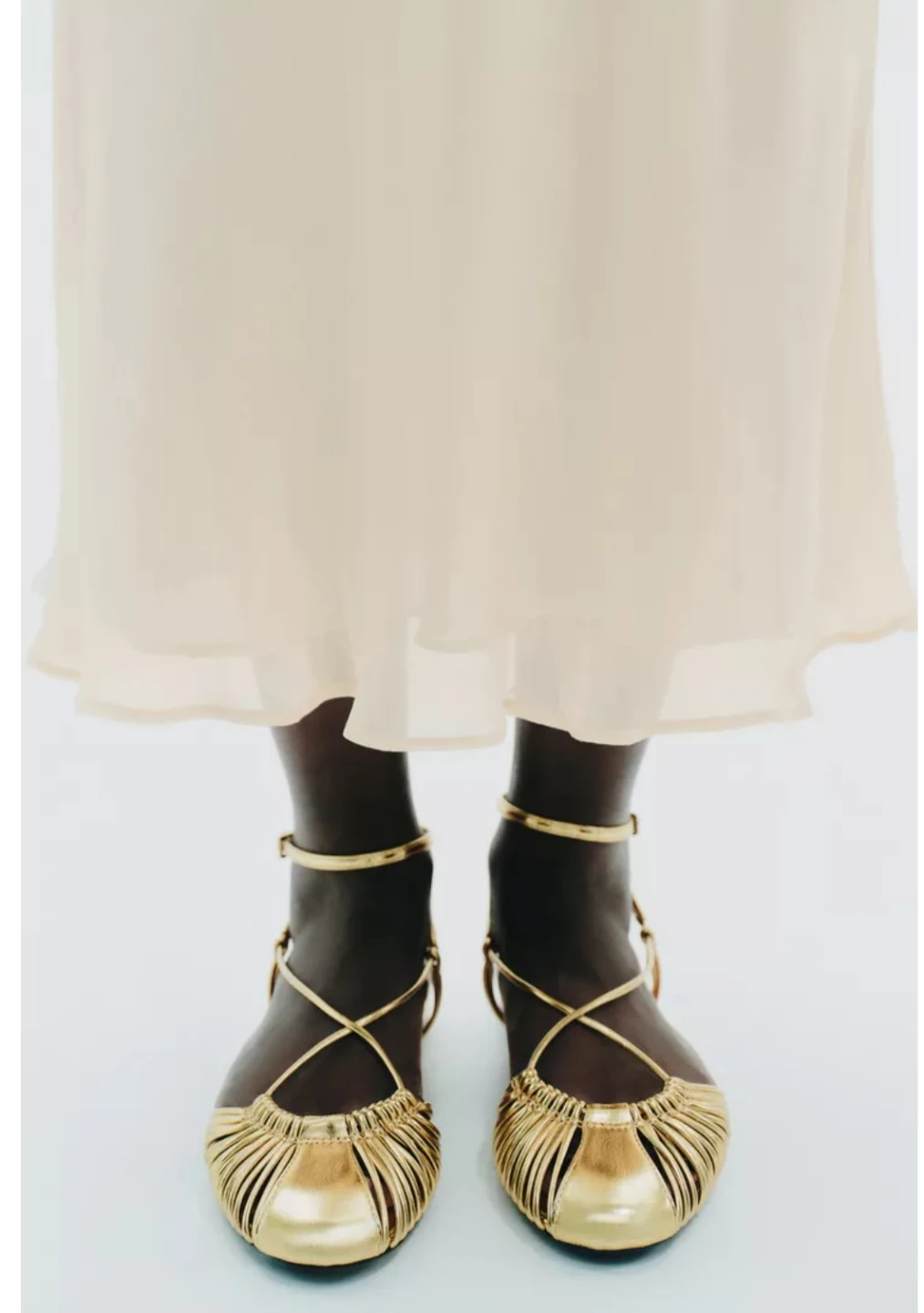 Zara Gold Metallic Strappy Fisherman Sandals size 37 - photo 4