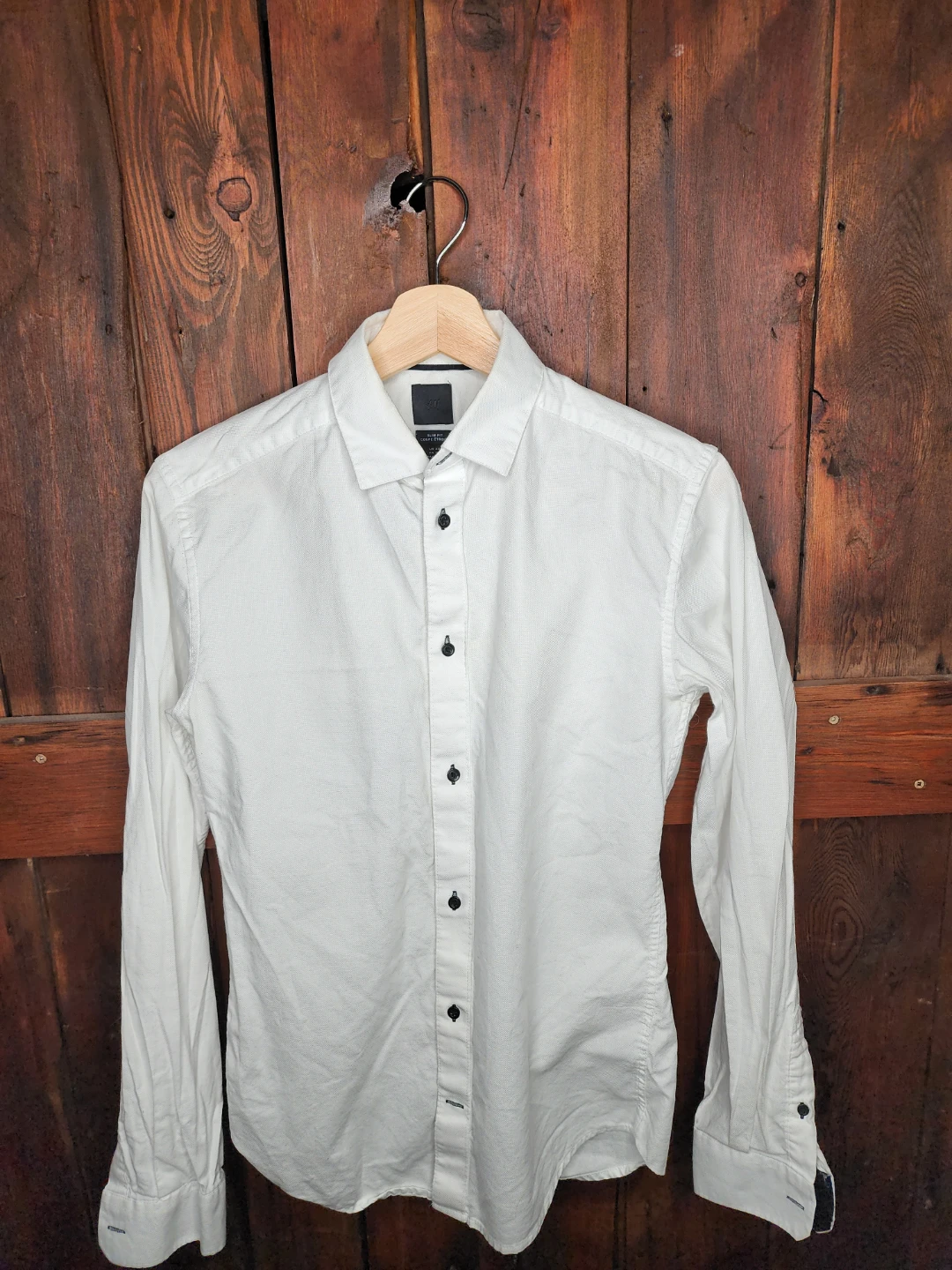 H&M Slim Fit Long Sleeve White Shirt - XS