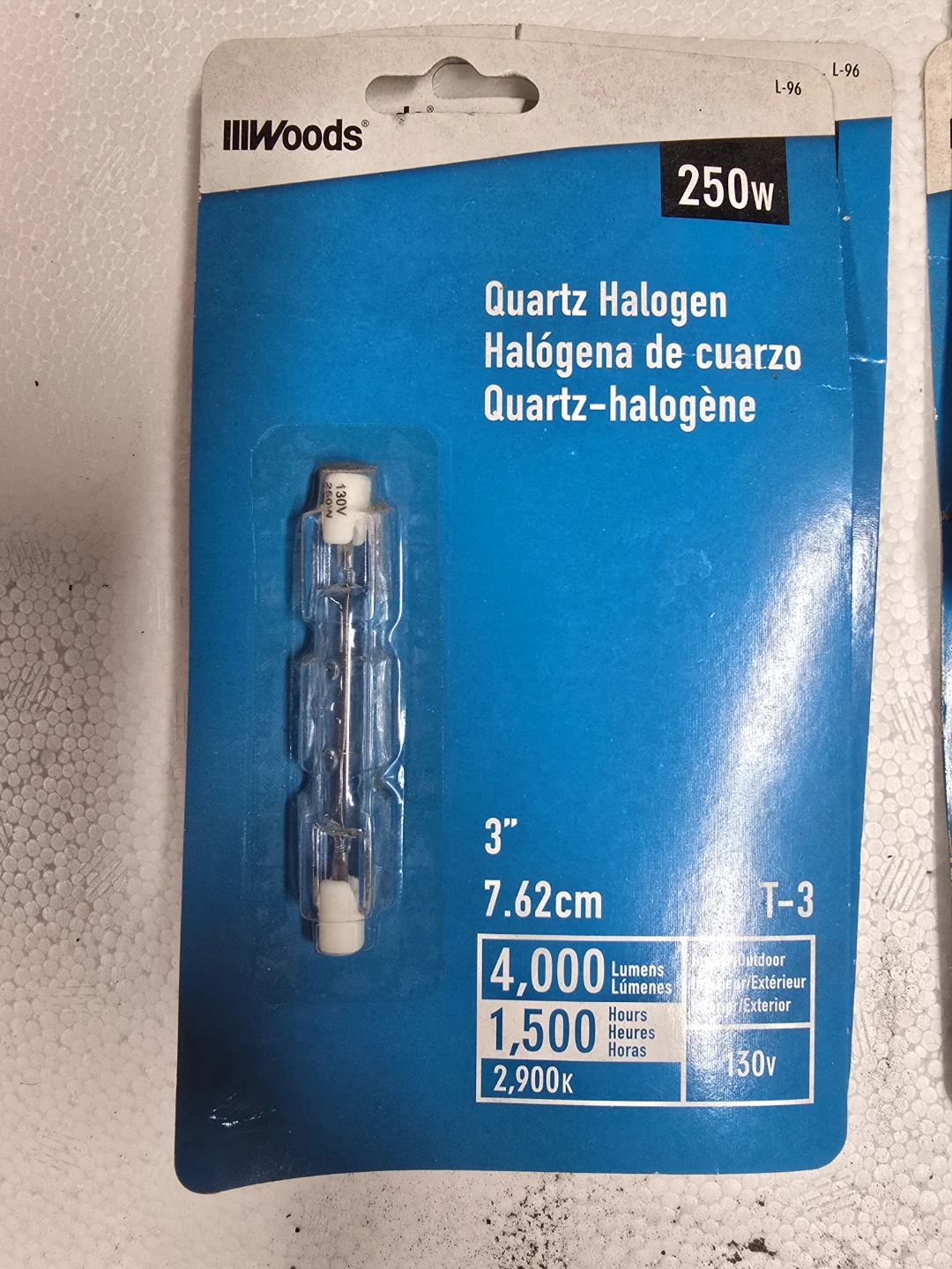 Woods Quartz Halogen Light Bulb 250W