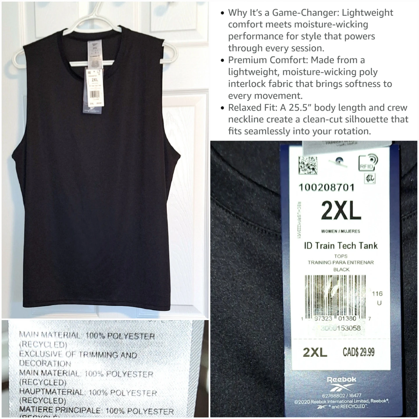 NEW Reebok tank - dry fit 2XL - photo 4