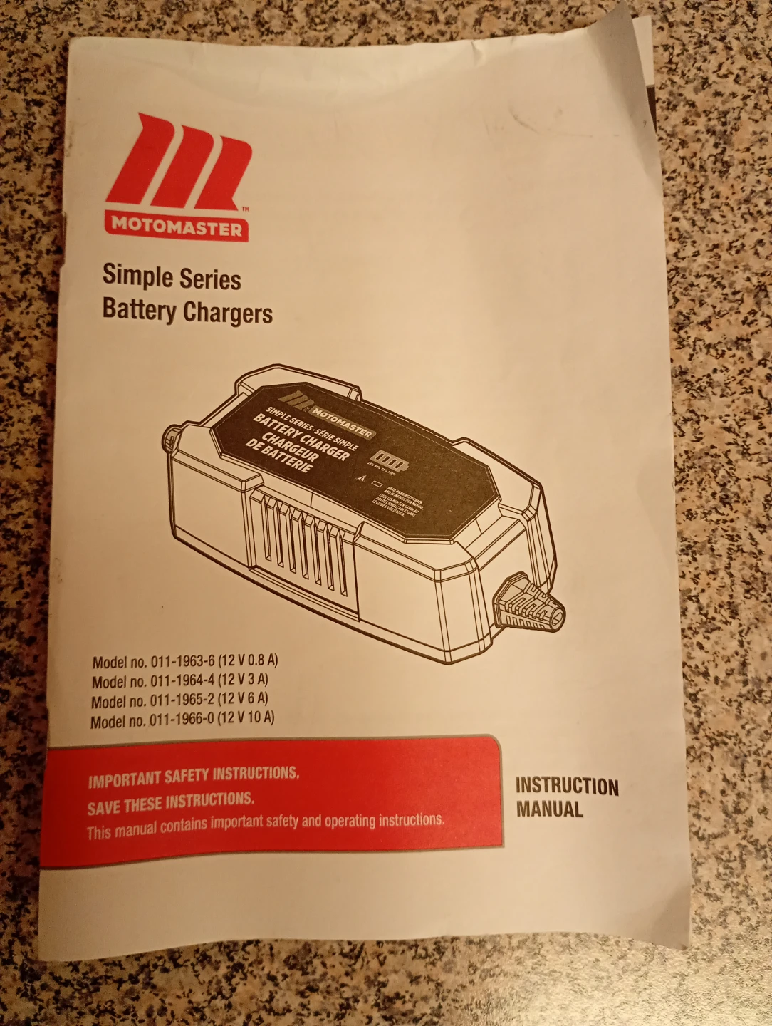 Motomaster Simple Series 12V 3A Battery Charger - photo 3