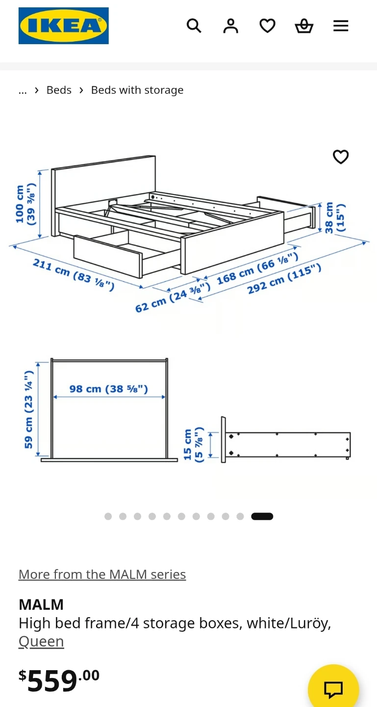 IKEA MALM Queen Frame with Storage in White - photo 4
