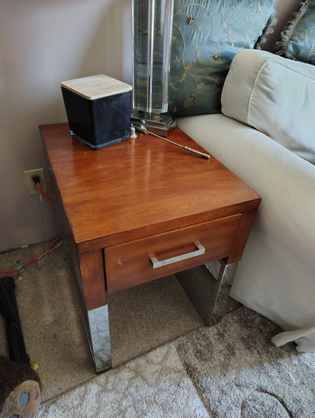 Wooden writing desk with his side table - photo 5