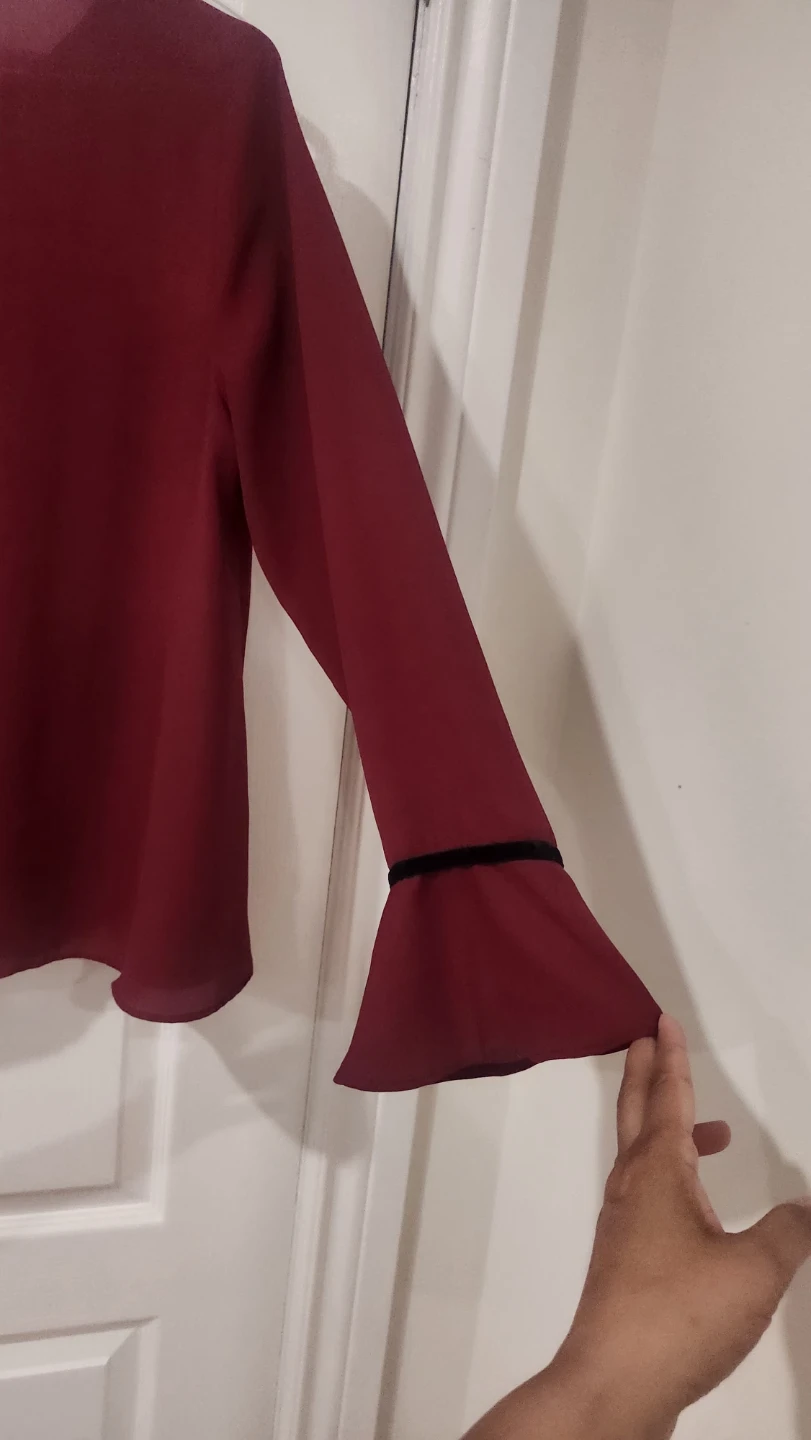 Joe Fresh Women's Burgundy Bell Sleeve Top - Size M - photo 4