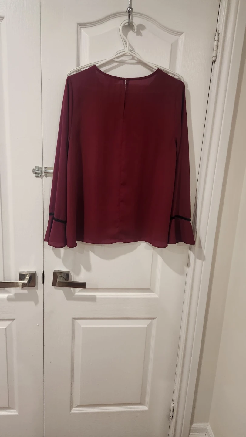 Joe Fresh Women's Burgundy Bell Sleeve Top - Size M - photo 5