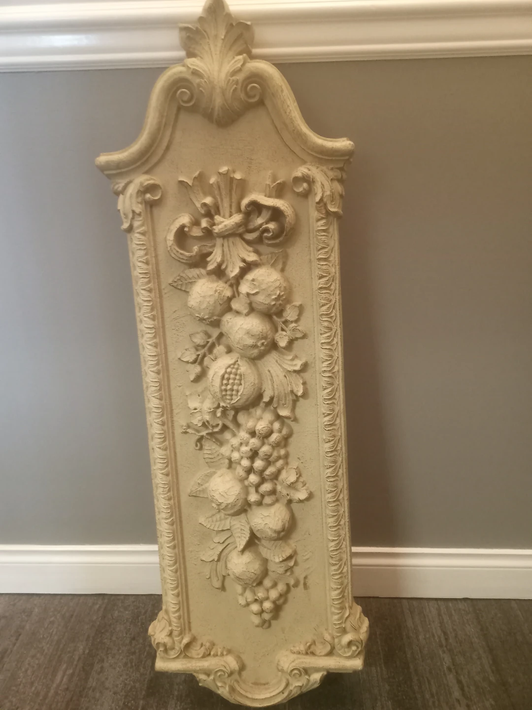 Cream Decorative Wall Plaque with Fruit Motif
