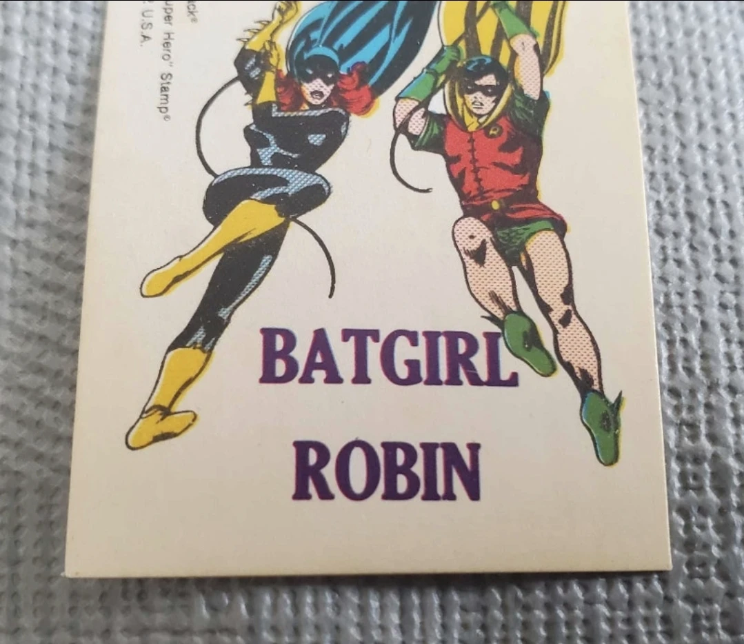 1979 cracker jack batgirl and robin stamp card - photo 3