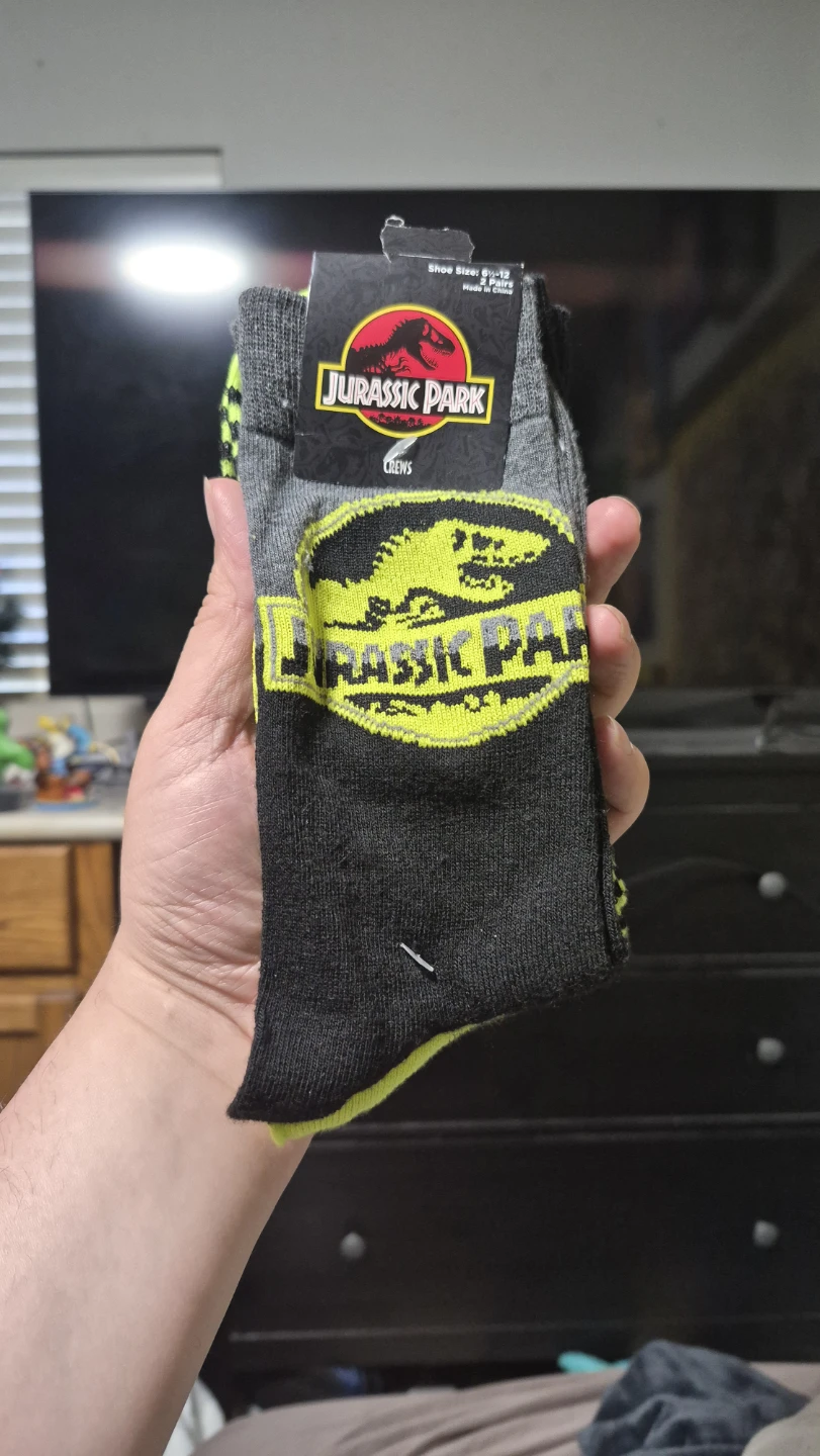 Jurassic Park Crew Socks - Shoe Size 6-12