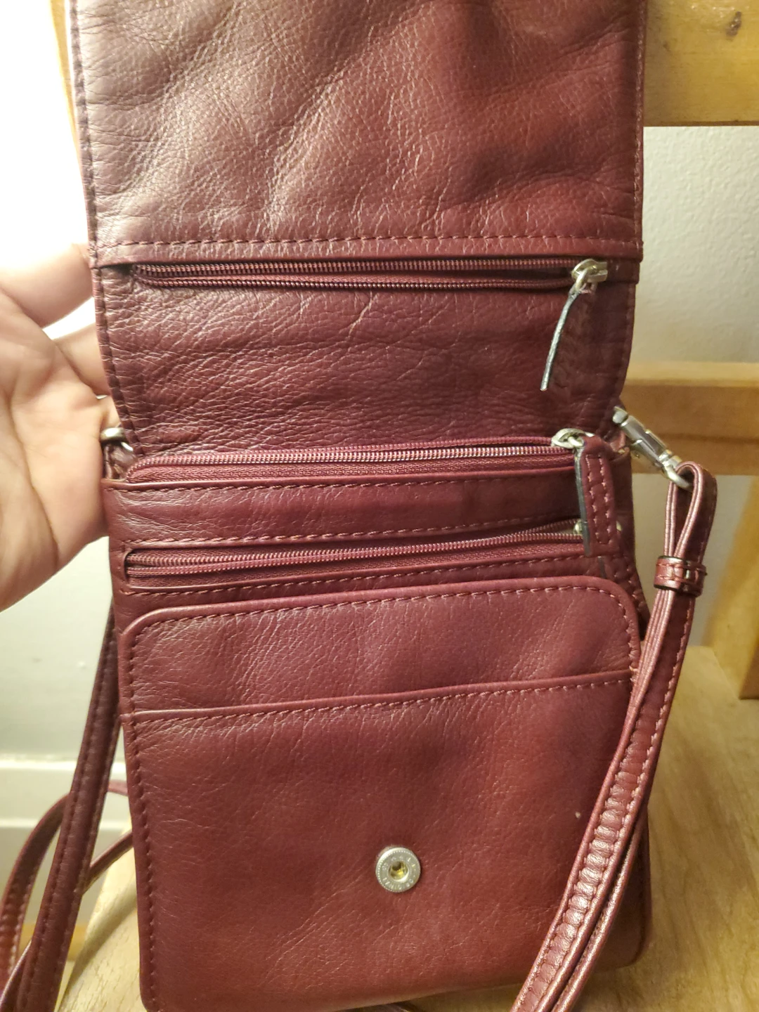 The Trend Leather Crossbody Bag - Burgundy - photo 5
