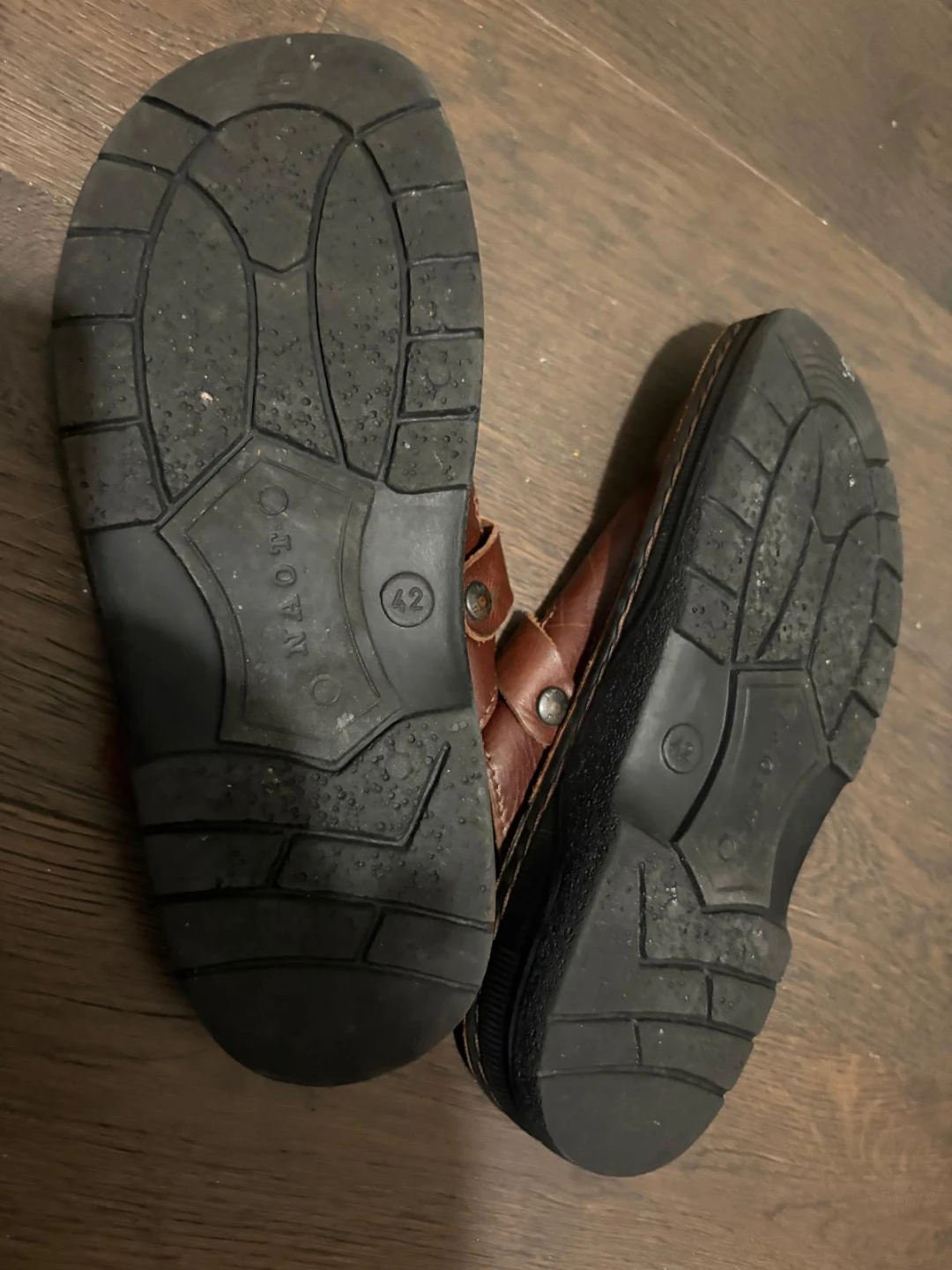 NAOT Clogs Size 42 Brown Leather Buckle Shoes - photo 2