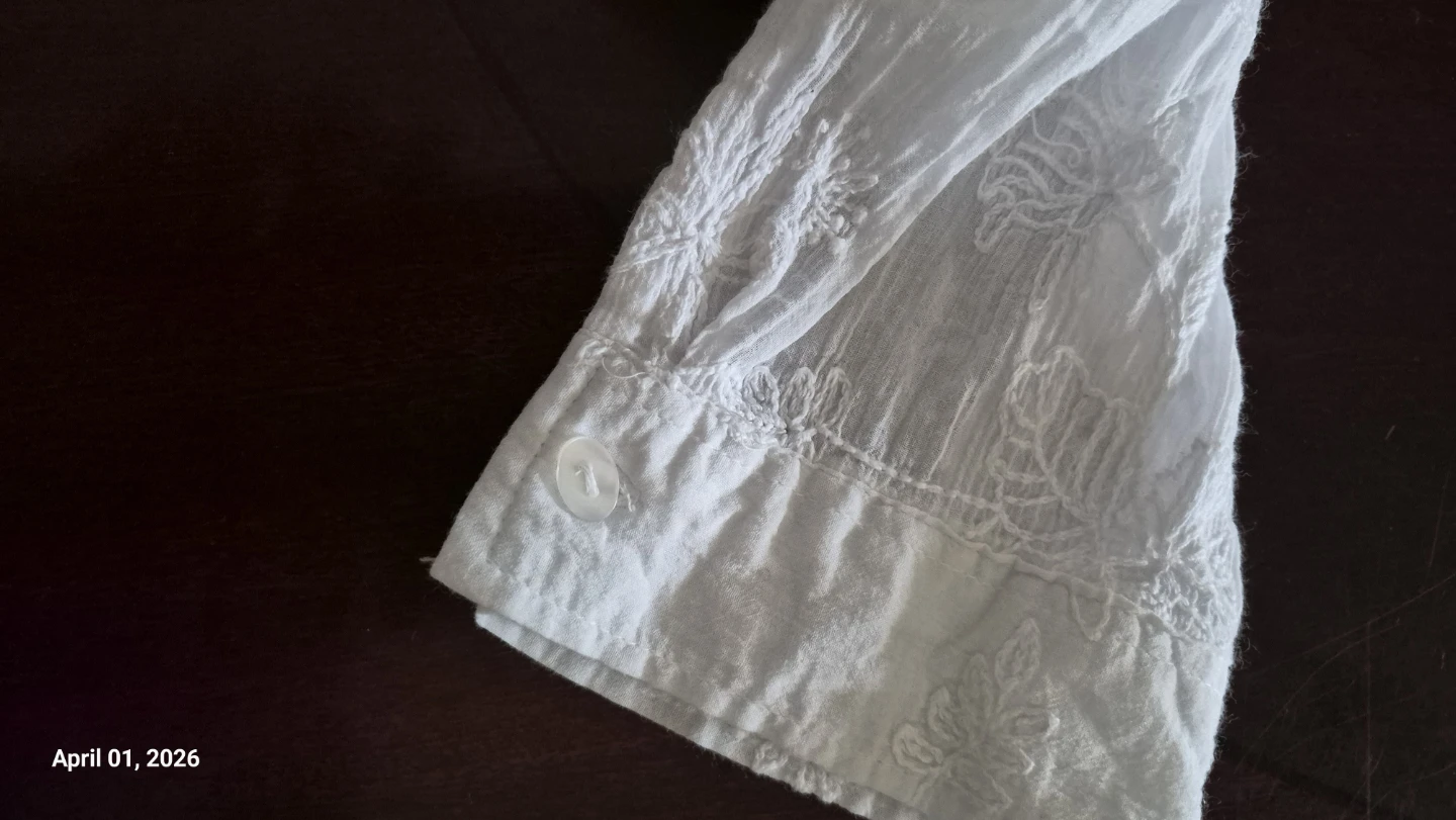TABI White Embroidered Button-Up Shirt - photo 4