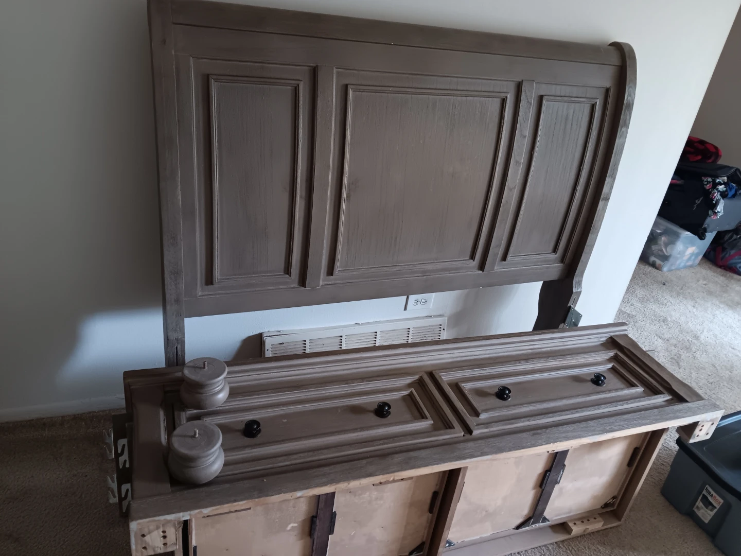 Wooden Headboard and Footboard Set