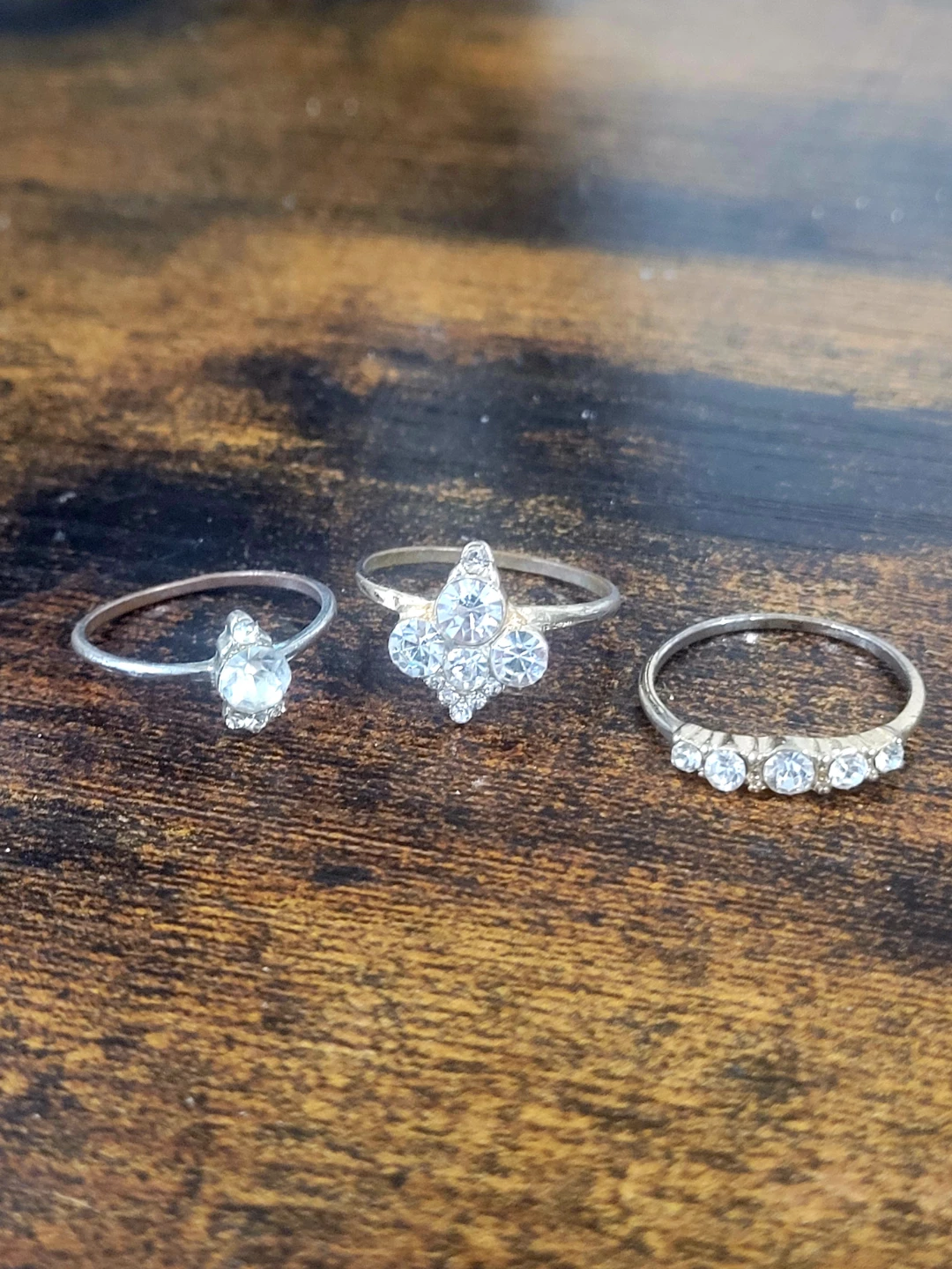 Set of 3 rings - Silver and Gold Toned