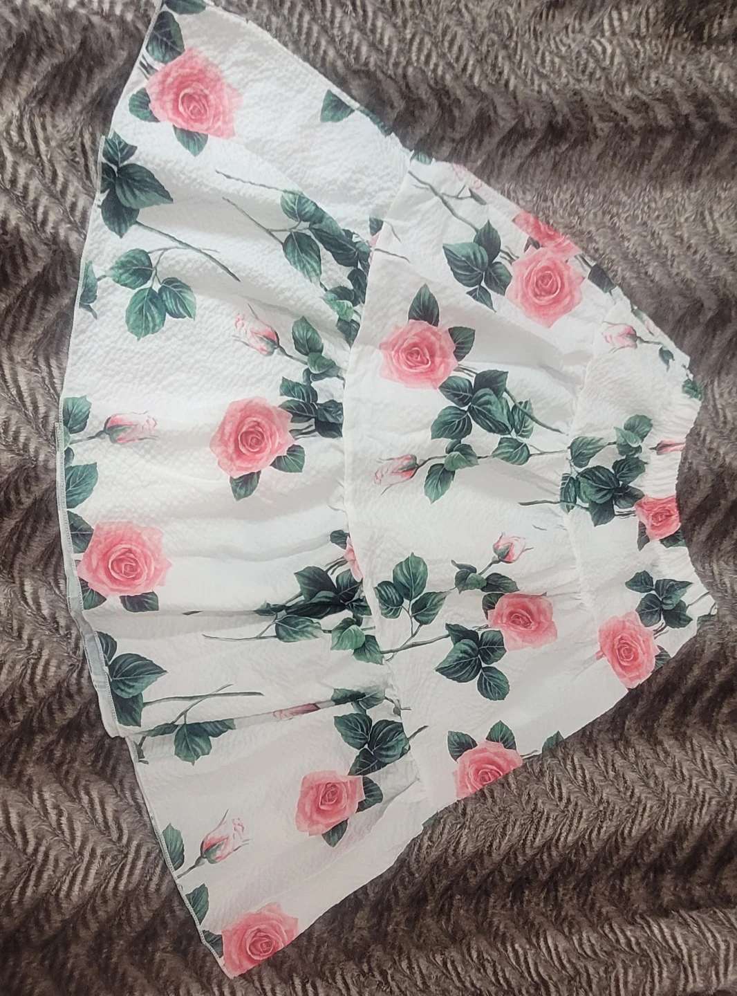 Girls White Rose Print Dress - photo 3