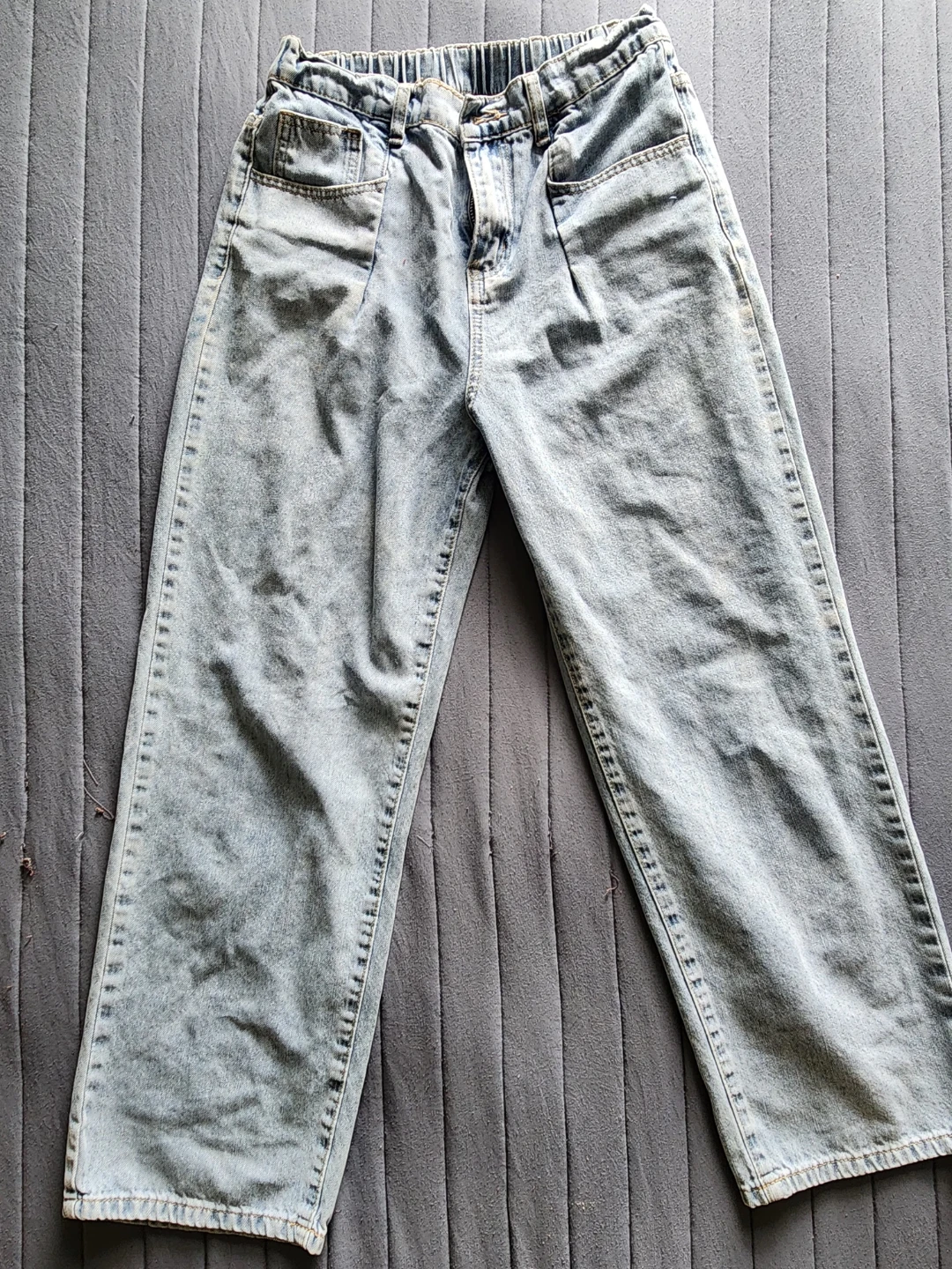 Light Wash Denim Wide Leg Pants