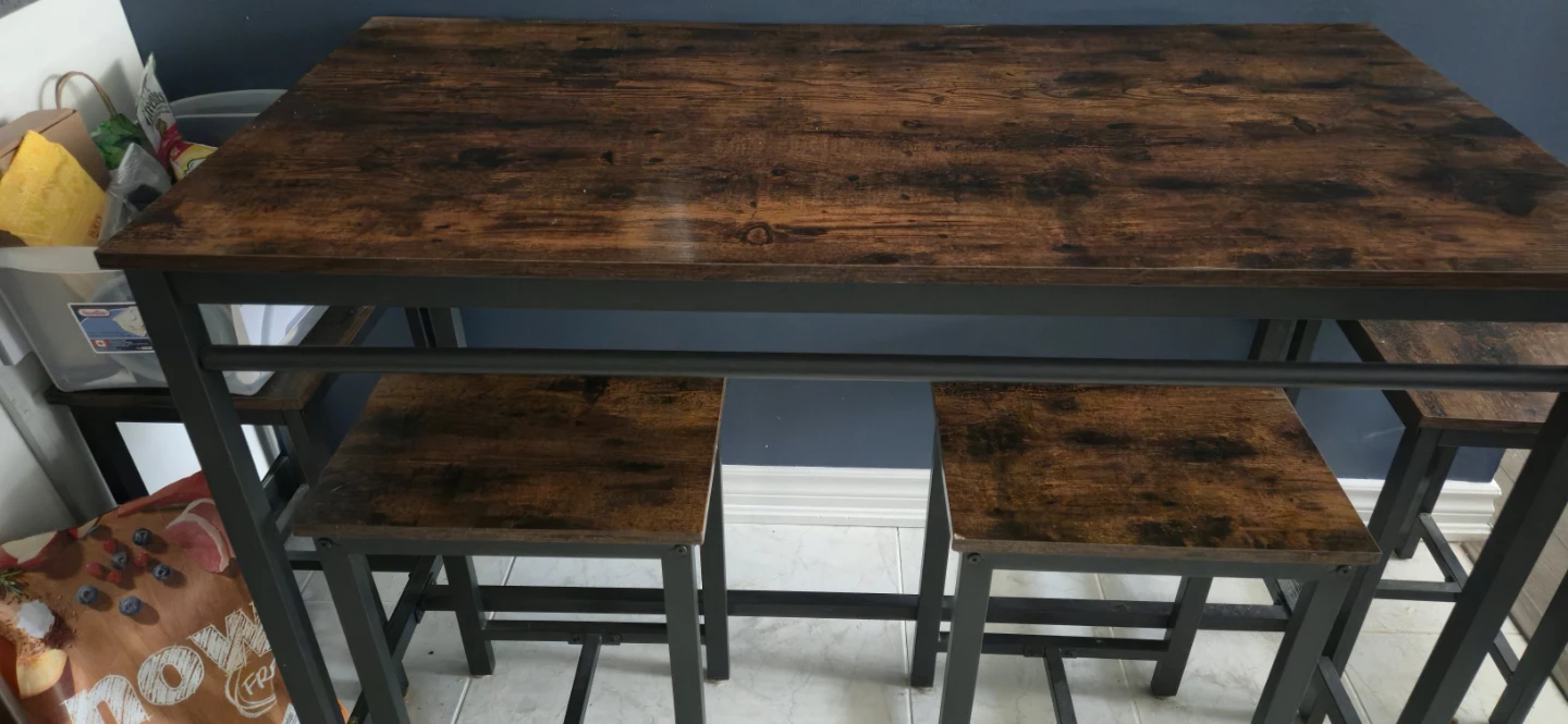 Counter Height Dining Set with 4 Stools