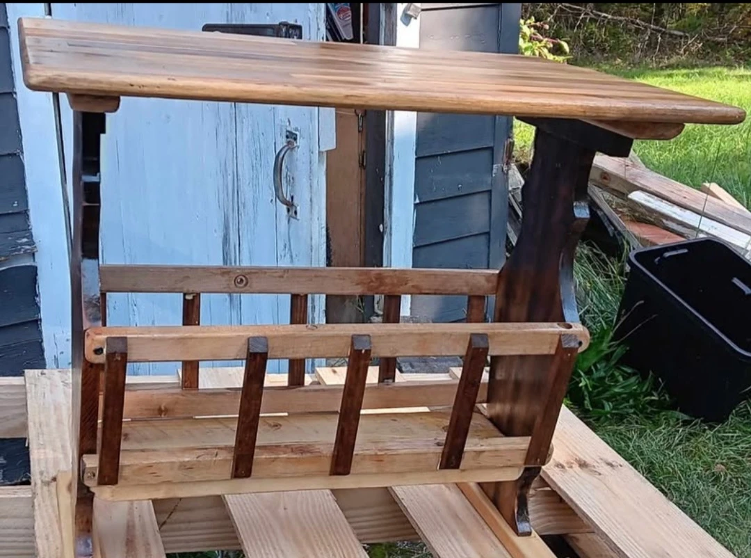Revamped Wooden Magazine Rack Side Table - photo 2