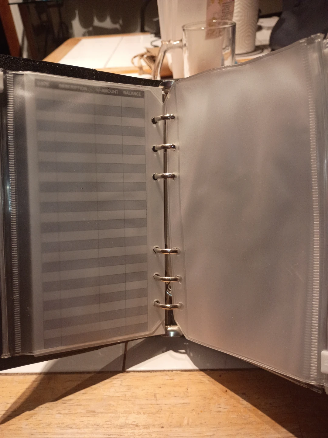 Black Faux Leather Bifold Organizer Binder for money management - photo 2