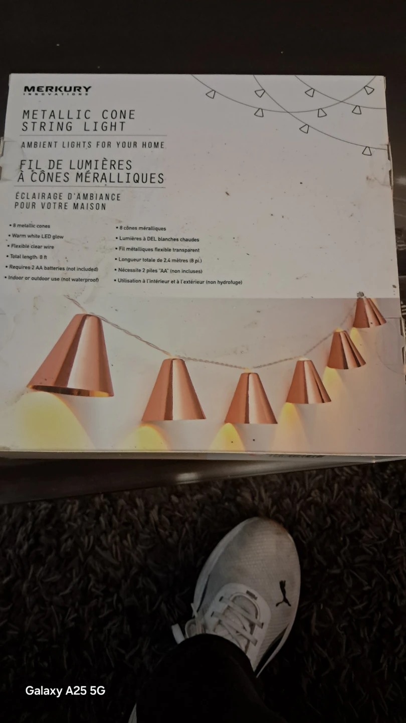 Merkury Innovations Metallic Cone String Lights - Copper - photo 2