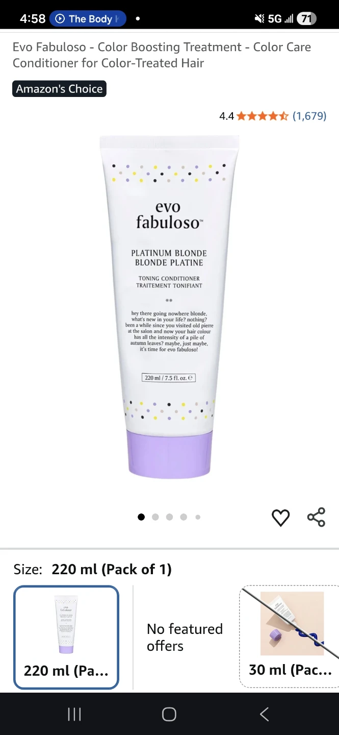 Evo Fabuloso Platinum Blonde Toning Conditioner 220 ml