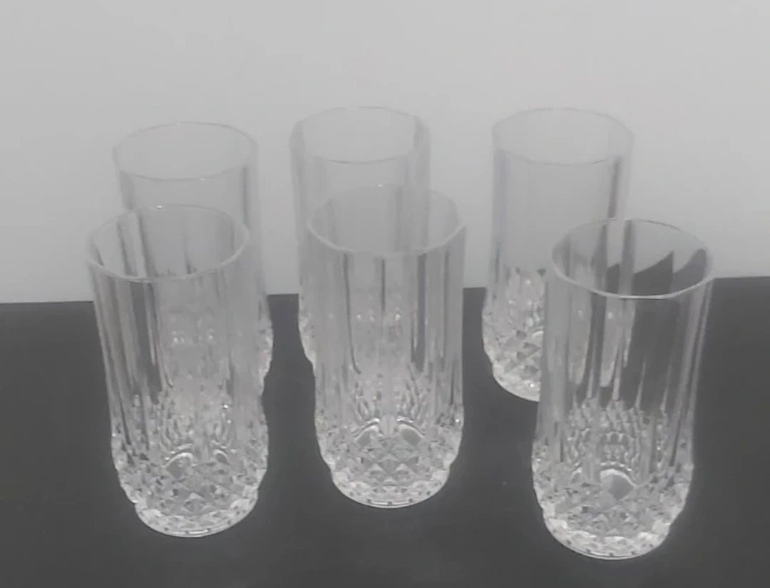 Set of 6 Crystal Highball Glasses