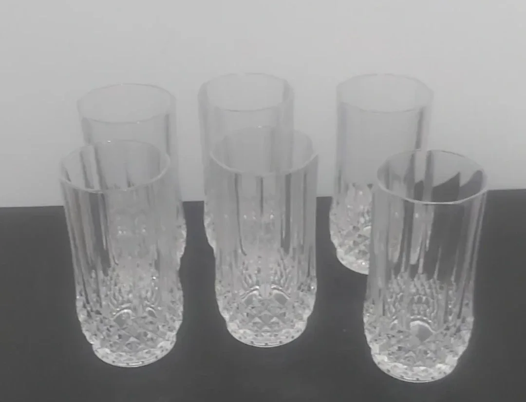 Set of 6 Crystal Highball Glasses