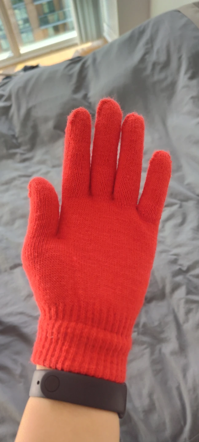 Red Knit Gloves