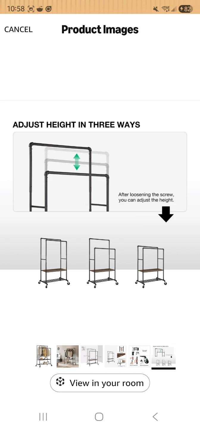 Rolling Garment Rack with Shelf - photo 3