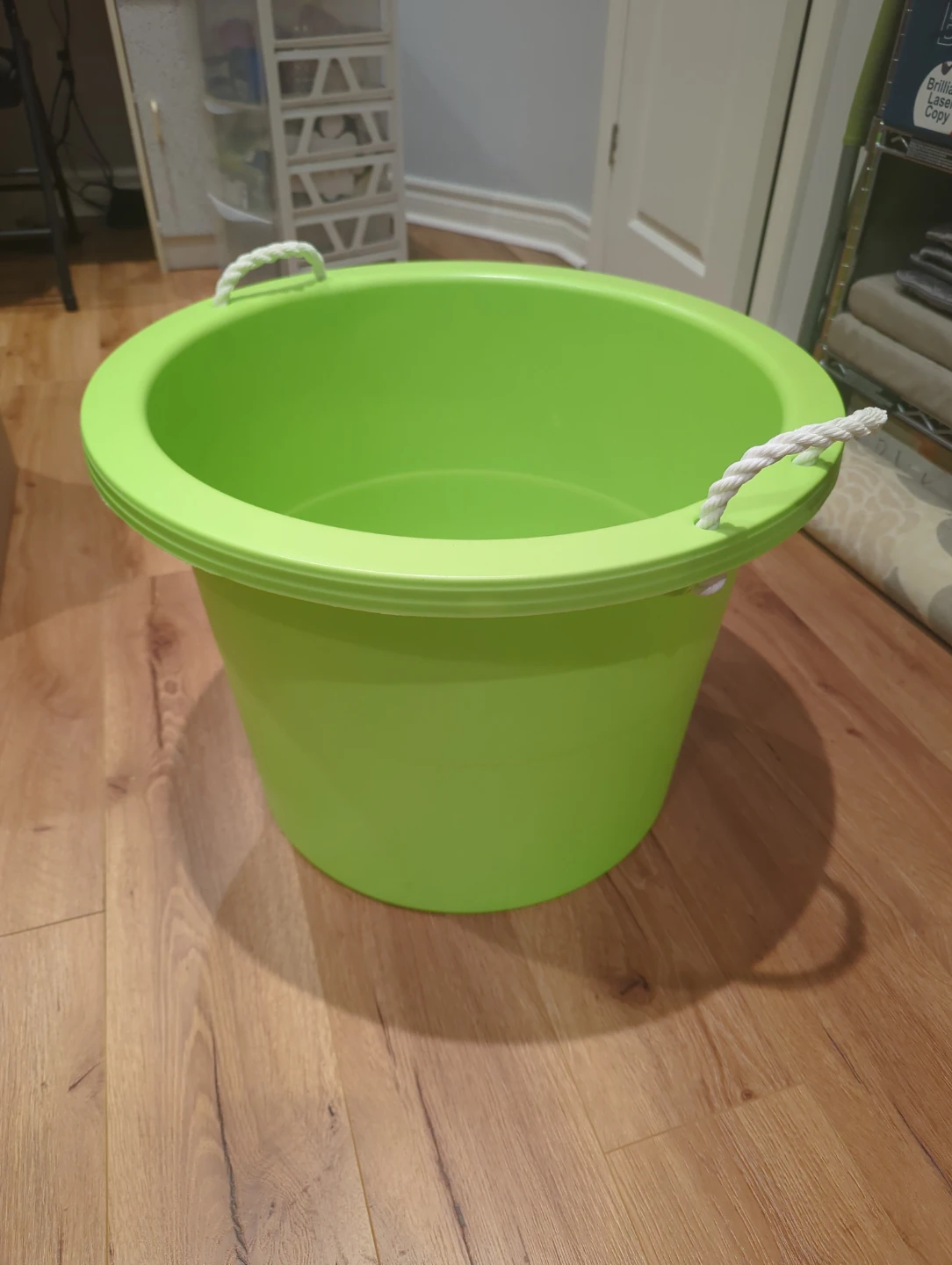 Lime Green Plastic Bucket with Rope Handles - photo 2