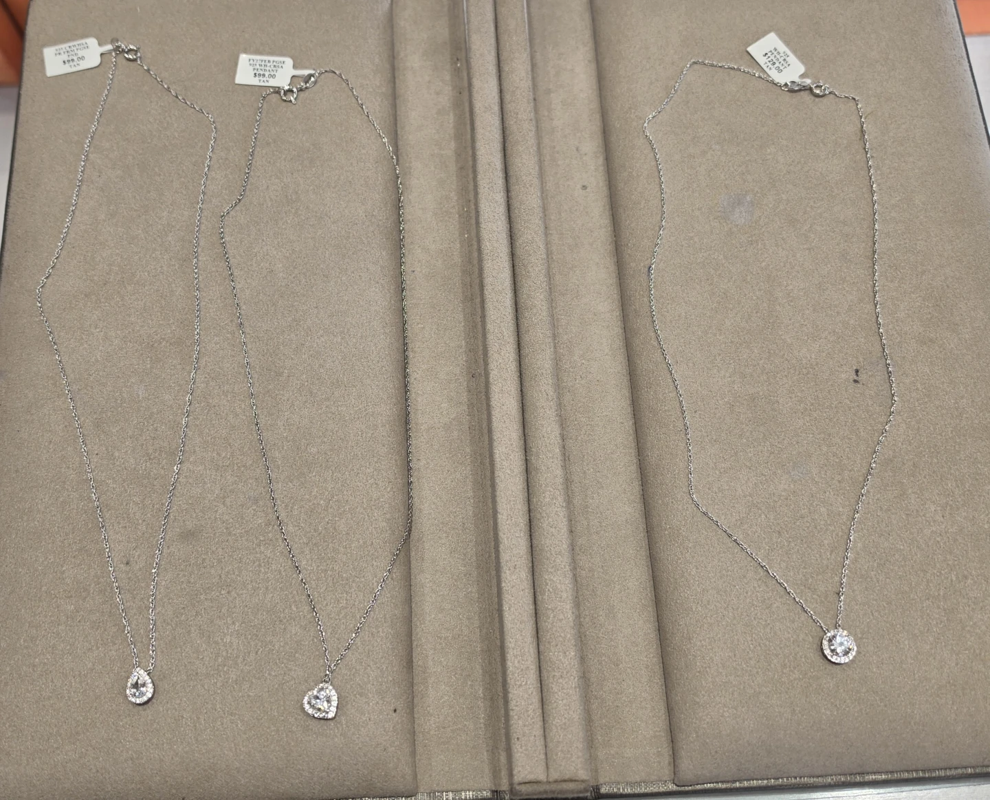 Assorted Diamond Pendants with Sterling Silver Chains