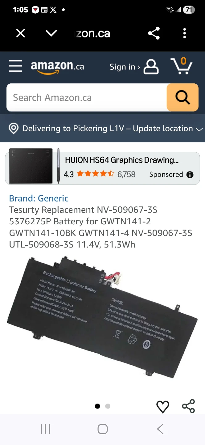Generic Rechargeable Laptop Battery 5376275P