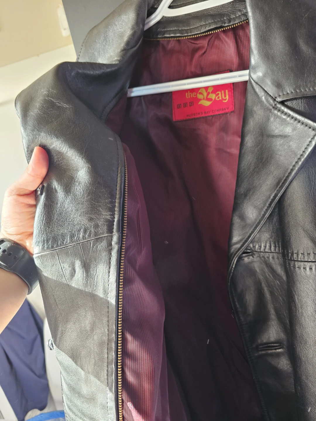 The Bay Hudson's Bay Company Black Leather Trench Coat - photo 5
