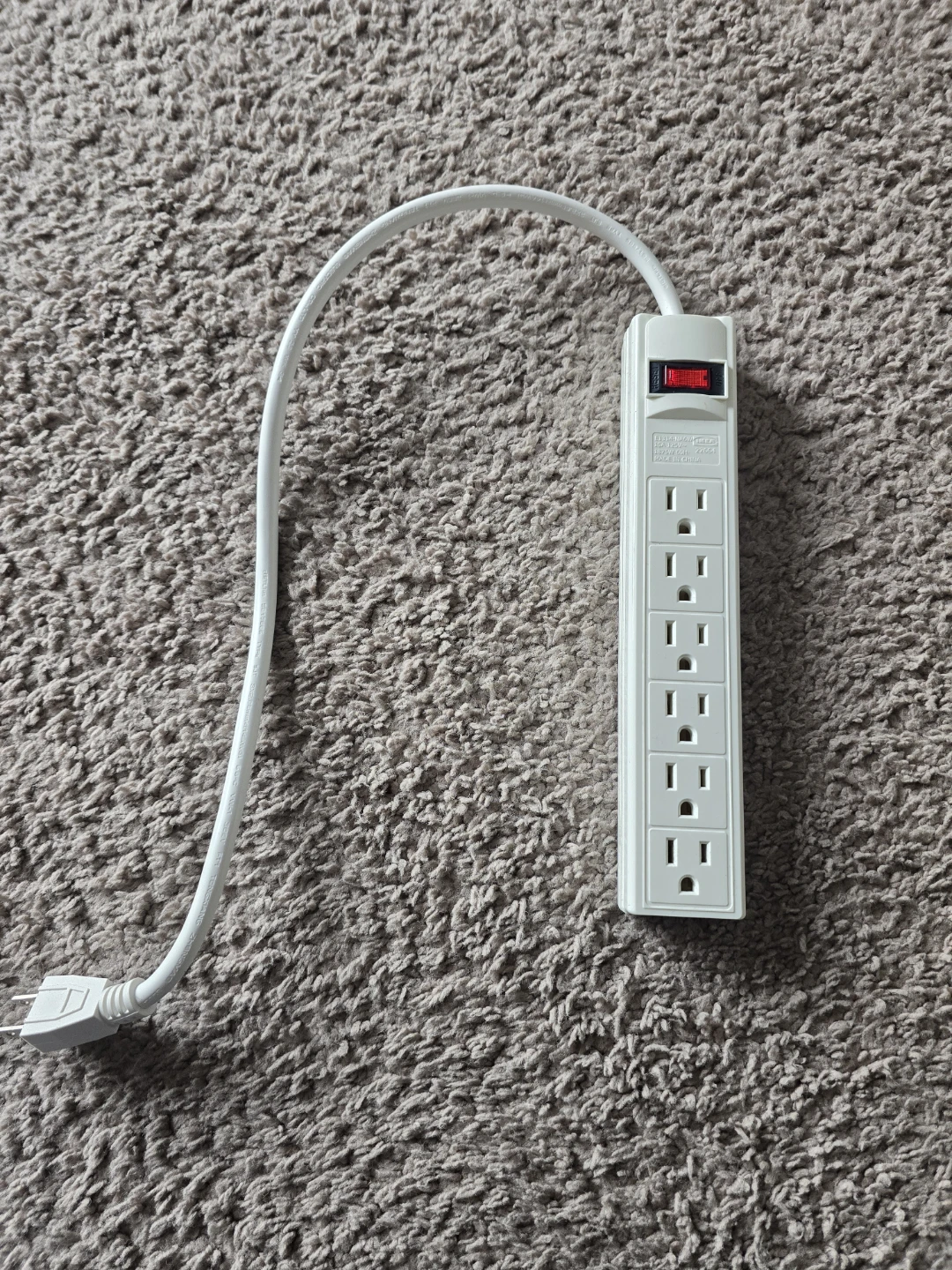 KOPPLA 6 outlet power strip with switch, grounded white, 0.5 m