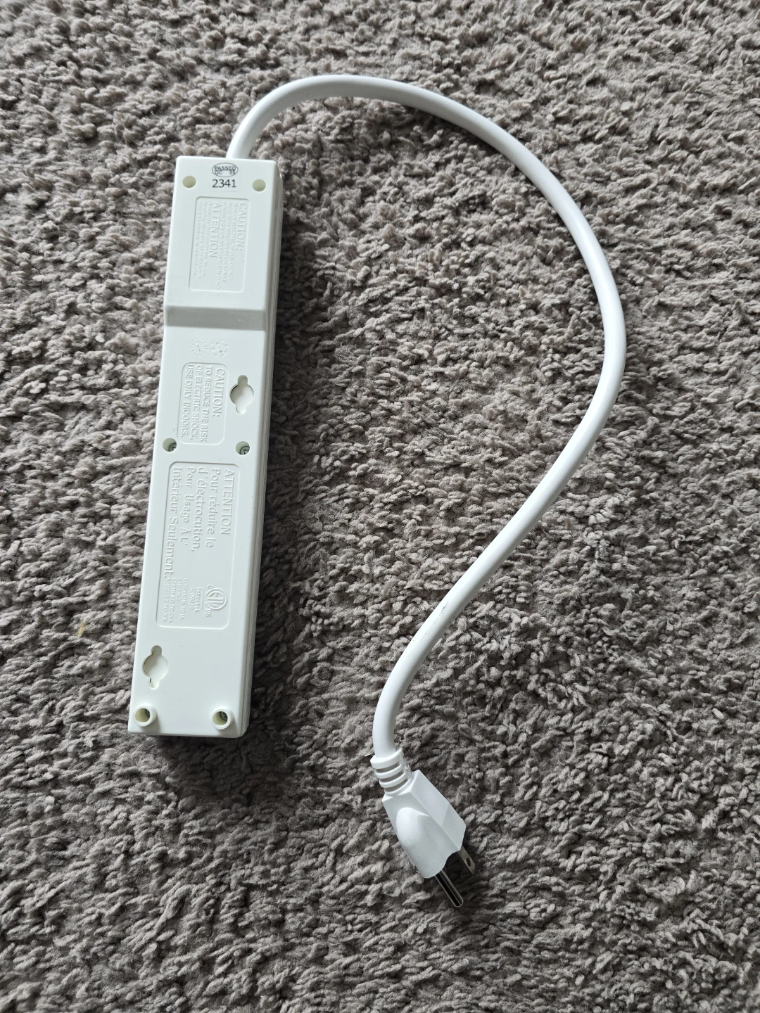 KOPPLA 6 outlet power strip with switch, grounded white, 0.5 m - photo 3