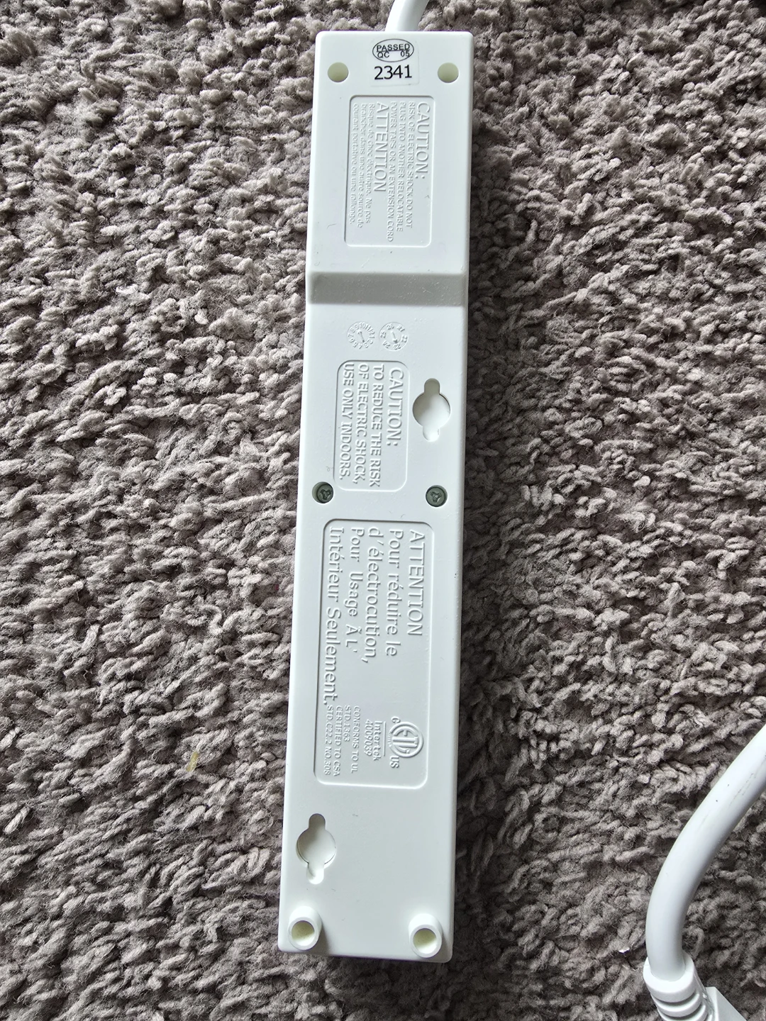 KOPPLA 6 outlet power strip with switch, grounded white, 0.5 m - photo 4