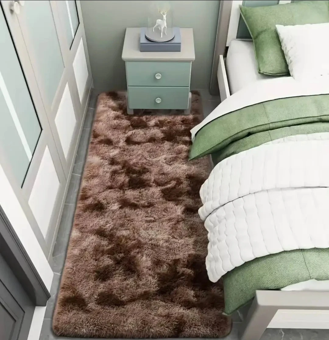 Fluffy Brown Area Rug