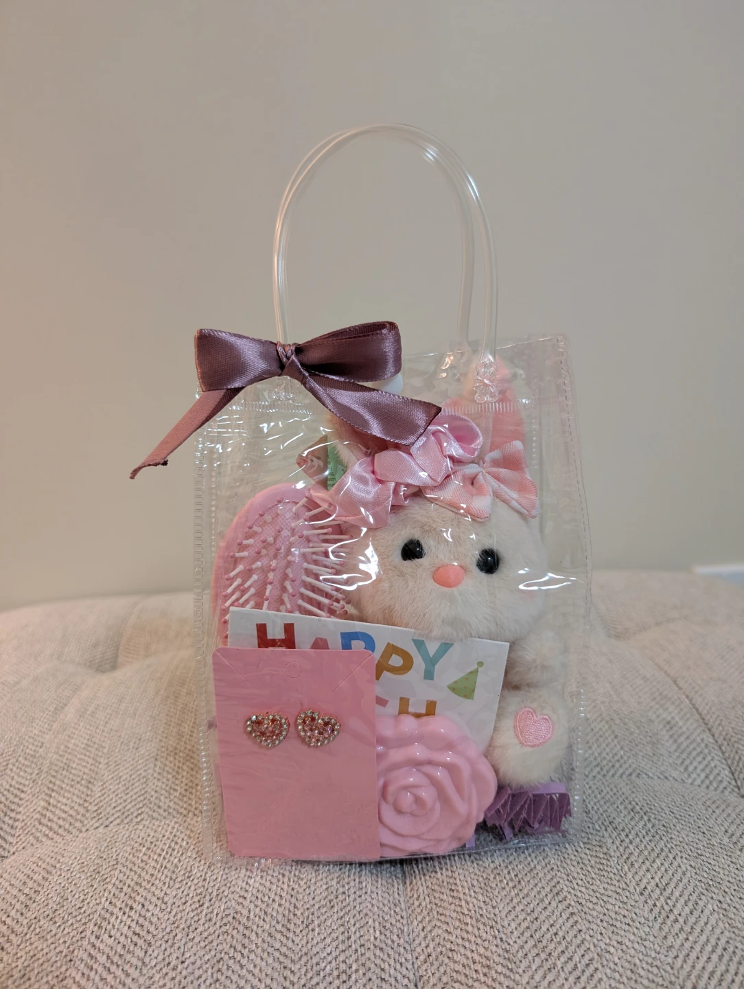 Nush Kids Birthday Gift Bag with Plush Bunny and Accessories