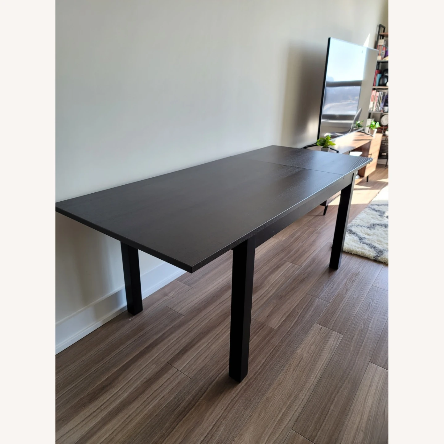 IKEA Extendable Dining Table with a bench and 4 chairs