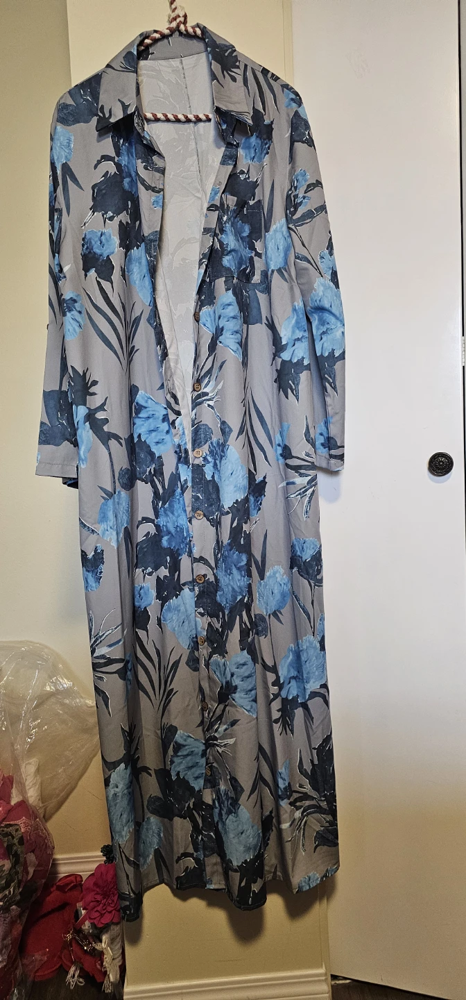 Vivich Floral Print Long Sleeve Cardigan