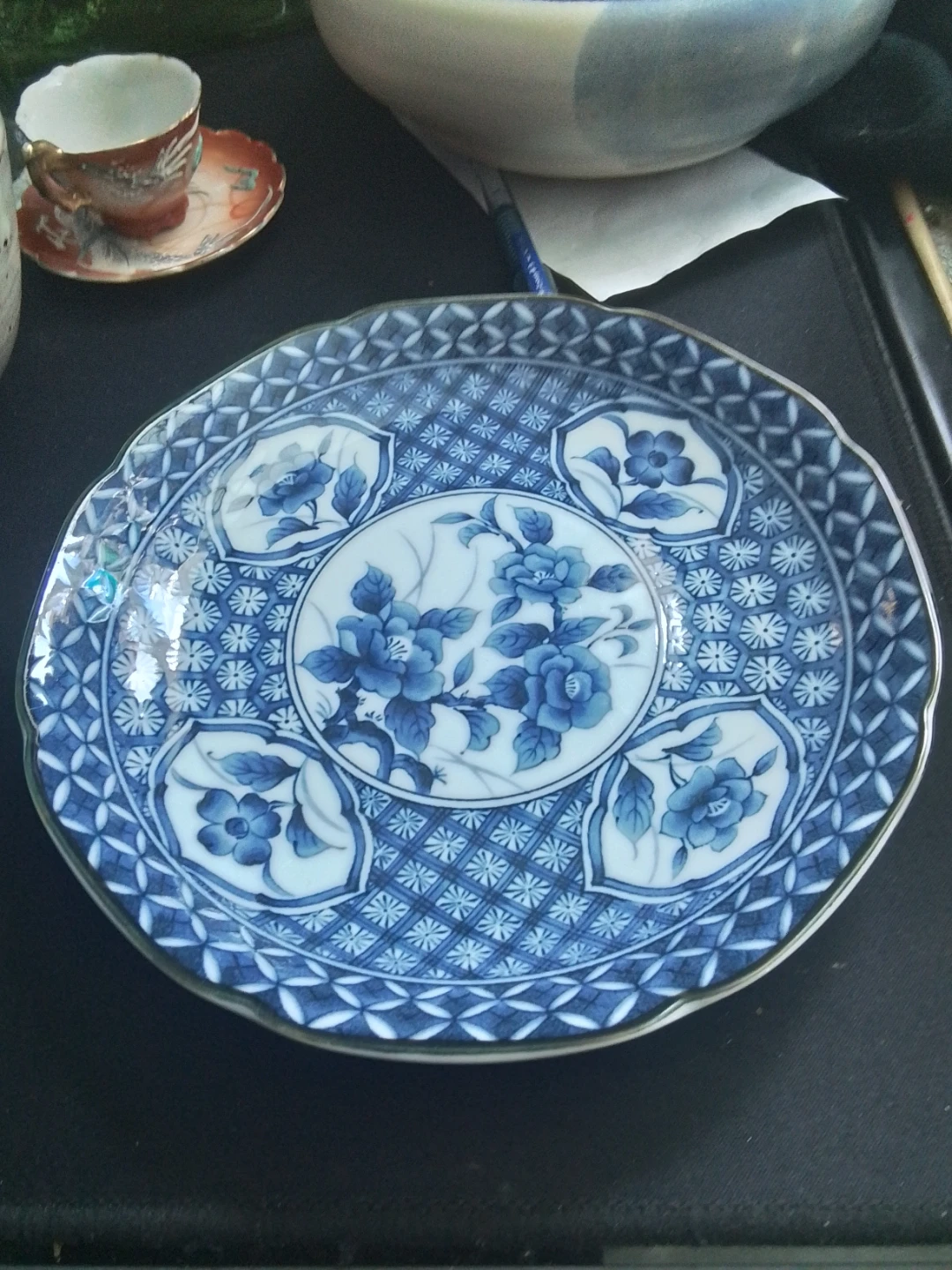 Blue and White Floral Chinese Plate 6.5 - photo 5