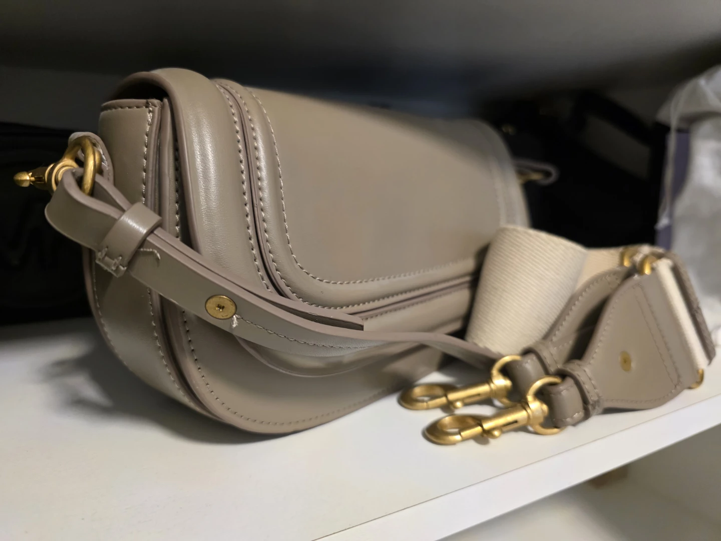 Zara Women's Beige Leather Crossbody Bag - photo 3