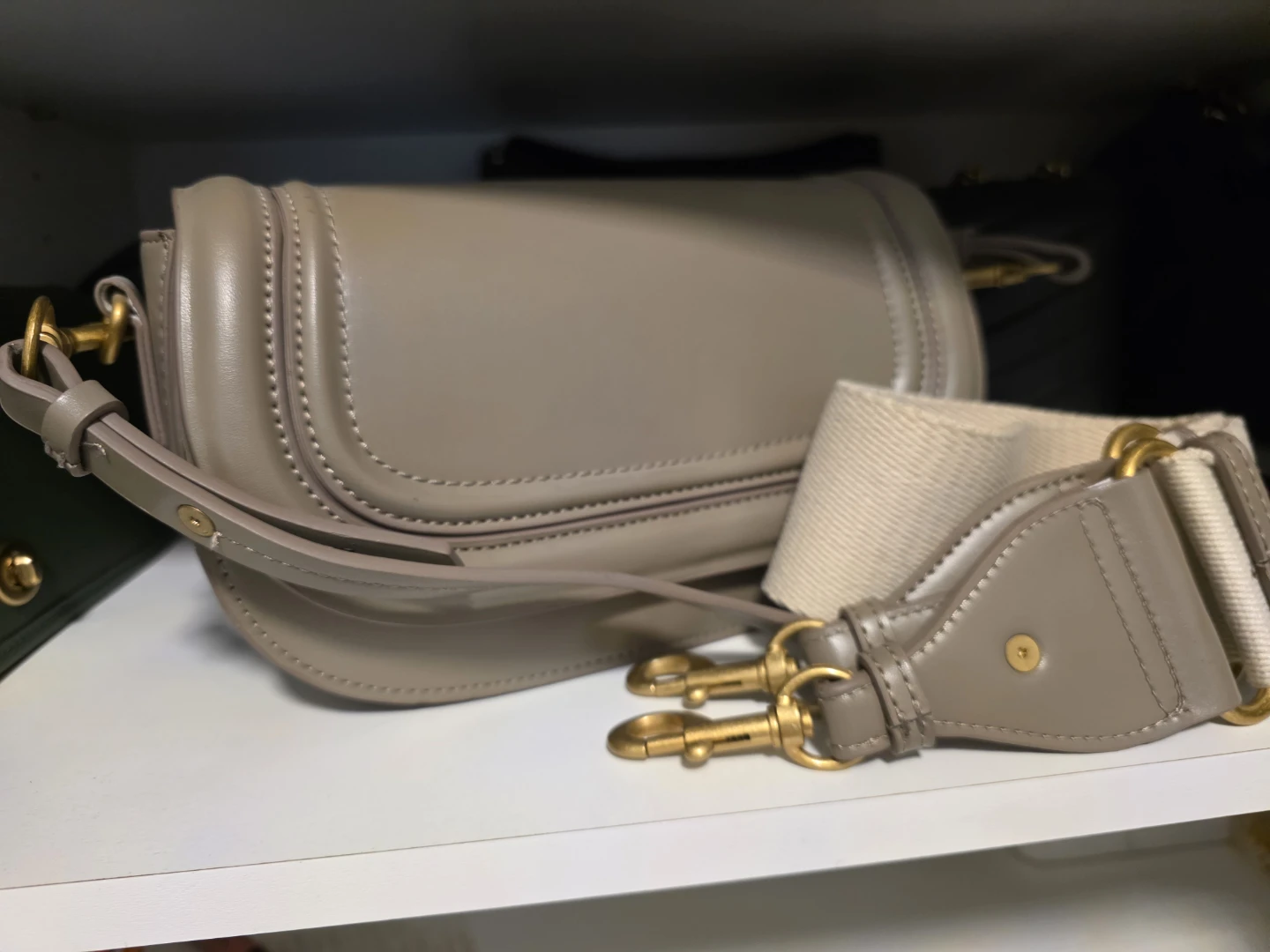 Zara Women's Beige Leather Crossbody Bag - photo 4
