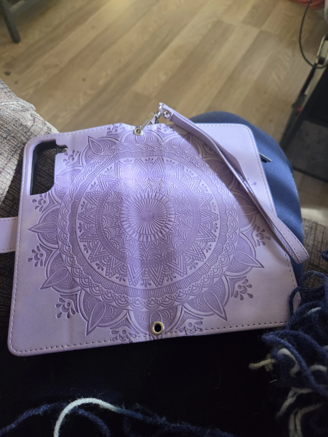 Purple Mandala Wallet Phone Case with Zipper - photo 2
